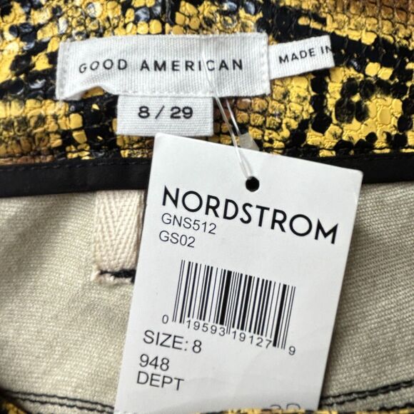 Good American 90's Icon Faux Snakeskin Pants High Waist Multi Women's 8/29 NWT - Picture 4 of 15